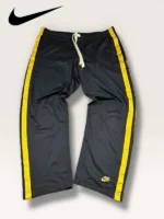 Nike Trainingshose Sporthose mit gelben Streifen Anthrazit M