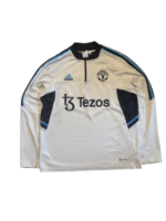 Adidas Manchester United Trainingspullover Off-White Halbreißverschluss L