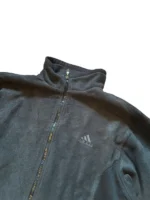 Vintage Adidas Fleece Jacke Dunkelgrau Gr. M – Bild 2
