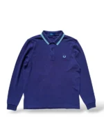 Fred Perry Poloshirt Longsleeve Lila Mint Twin Tipped Gr. M