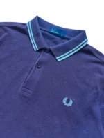 Fred Perry Poloshirt Longsleeve Lila Mint Twin Tipped Gr. M – Bild 2