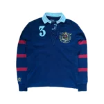 Polo Ralph Lauren Rugby Shirt Longsleeve Stickerei RLPC Blau Gr. S