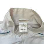 Vintage Adidas Track Jacket White Teal Blue | Gr. L | Y2K Backprint Logo Trainingsjacke Retro – Bild 3