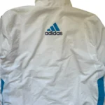 Vintage Adidas Track Jacket White Teal Blue | Gr. L | Y2K Backprint Logo Trainingsjacke Retro – Bild 4