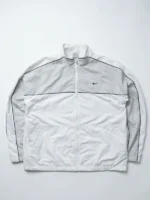 Vintage Nike Windbreaker Jacke - XXL - Boxy Fit - Weiß/Grau - Retro