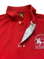 La Martina Polo Shirt M Rot Tradicion Del Polo Argentino Vintage Stickerei Equestrian – Bild 4