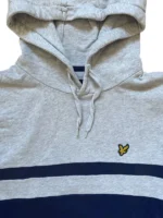 Lyle & Scott Hoodie Kapuzenpullover Colorblock Grau Dunkelblau Gr. M – Bild 3