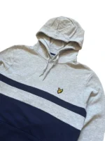 Lyle & Scott Hoodie Kapuzenpullover Colorblock Grau Dunkelblau Gr. M – Bild 2
