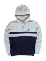 Lyle & Scott Hoodie Kapuzenpullover Colorblock Grau Dunkelblau Gr. M