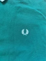 Fred Perry Langarm Poloshirt Longsleeve Dunkelgrün Twin Tipped Gr. L – Bild 4