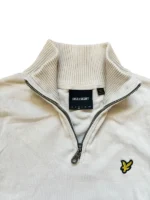Lyle & Scott Half-Zip Pullover Troyer Creme Beige Gr. M – Bild 4
