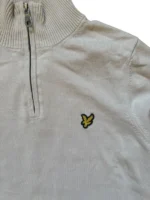 Lyle & Scott Half-Zip Pullover Troyer Creme Beige Gr. M – Bild 5