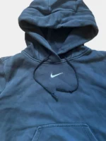 Vintage Nike Center Swoosh Hoodie Schwarz Y2K Gr. L Boxy Fit – Bild 2