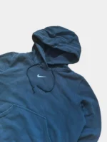 Vintage Nike Center Swoosh Hoodie Schwarz Y2K Gr. L Boxy Fit – Bild 3
