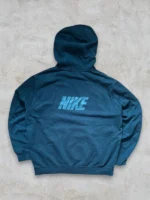 Nike Hoodie Center Swoosh | Y2K Streetwear | Größe L | Schwarz | Pullover Spellout Tape Retro – Bild 5