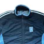 Adidas Trainingsjacke | Y2K Vintage | Größe D6 (L) | Dunkelblau/Hellblau | Trackjacket Retro Zipper – Bild 2