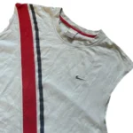 Nike Tank Top Muscle Shirt | Y2K Vintage | Größe XL | Hellgrau/Rot | Sleeveless Diagonal Retro – Bild 2
