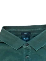Hugo Boss Langarm Poloshirt | Smart Casual | Größe S/M | Dunkelgrün Oliv | Longsleeve Polo Hemd – Bild 3