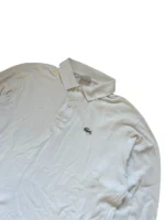 Lacoste Langarm Poloshirt | Old Money Vintage | Größe L (5) | Weiß | Longsleeve Polo Hemd Piqué – Bild 2
