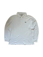 Lacoste Langarm Poloshirt | Old Money Vintage | Größe L (5) | Weiß | Longsleeve Polo Hemd Piqué