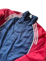 Adidas Vintage Coach Jacke | Retro 90s | Größe L | Blau/Rot | Puffer Parka Jacket – Bild 2