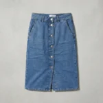Mango Midi-Jeansrock | Vintage Style | Größe S | Mittelblau