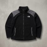The North Face Fleece Jacke Herren L Schwarz Grau Stehkragen Outdoor