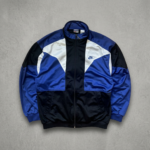 Nike Trainingsjacke | Vintage 90s Y2K | Größe M | Schwarz Blau Weiß