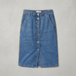 Mango Midi-Jeansrock | Vintage Style | Größe S | Mittelblau