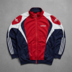 Adidas Trainingsjacke | Vintage 90s | Größe L | Rot Navy Weiß