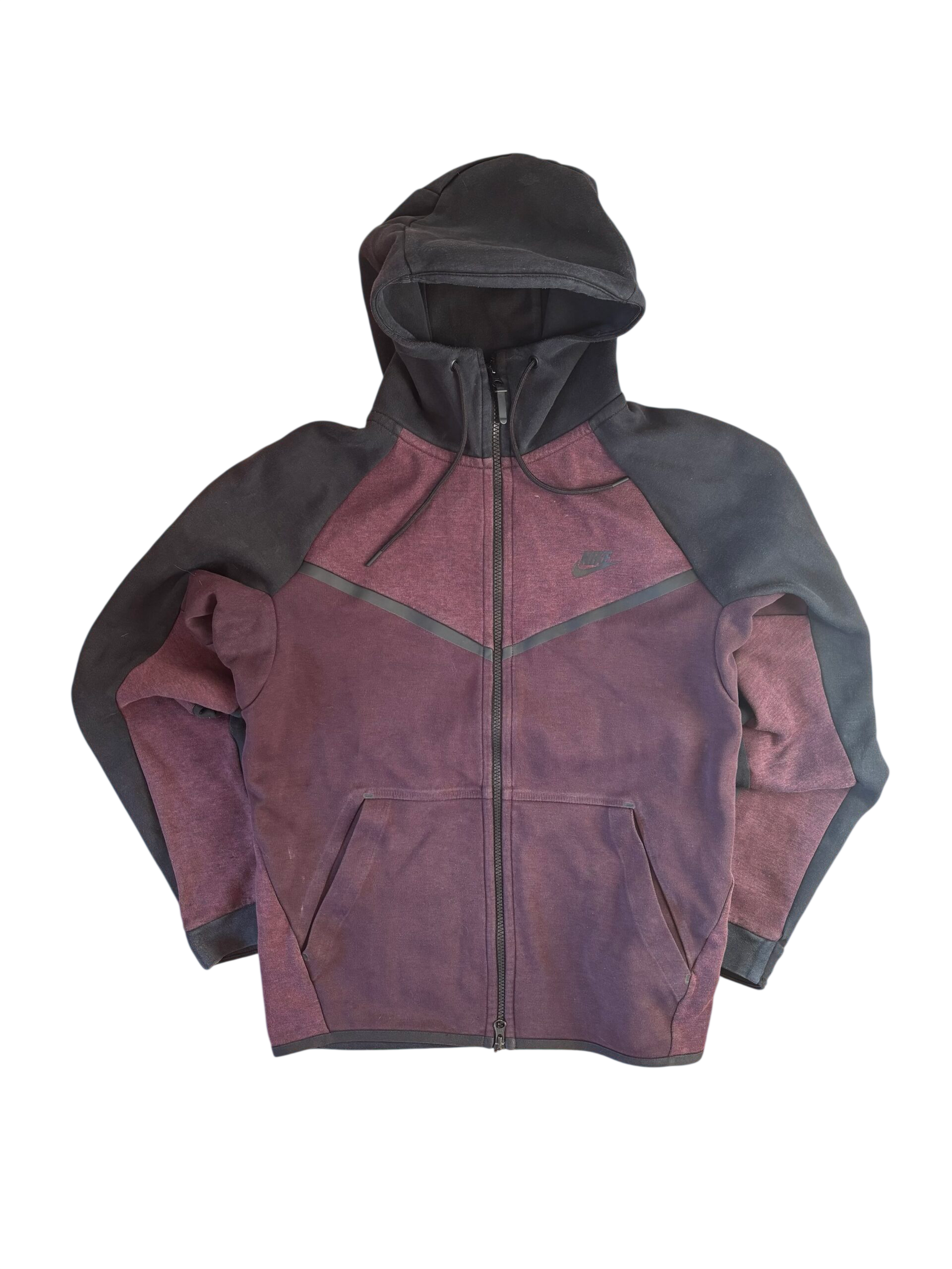 Nike Tech Fleece Hoodie | Vintage | Größe M | Weinrot Schwarz