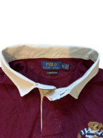 Polo Ralph Lauren Rugby Shirt | Polo Bear | Größe XL | Bordeauxrot – Bild 4