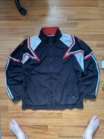 Adidas Trainingsjacke | 90s Vintage | Größe XL | Schwarz/Rot/Weiß – Bild 6